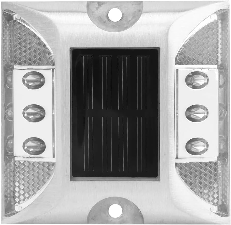 Solar Driveway Lights, Solar Power Ground Marker Lights,Waterproof Outdoor Driveway Road Highway Spike Lamp, Solar Deck Lights,Outdoor Dock Marine Lights,Patio,Pathway,Garden Yard (White, 1 Pack)