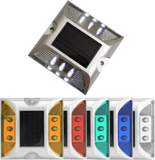 Solar Driveway Lights, Solar Power Ground Marker Lights,Waterproof Outdoor Driveway Road Highway Spike Lamp, Solar Deck Lights,Outdoor Dock Marine Lights,Patio,Pathway,Garden Yard (White, 1 Pack)