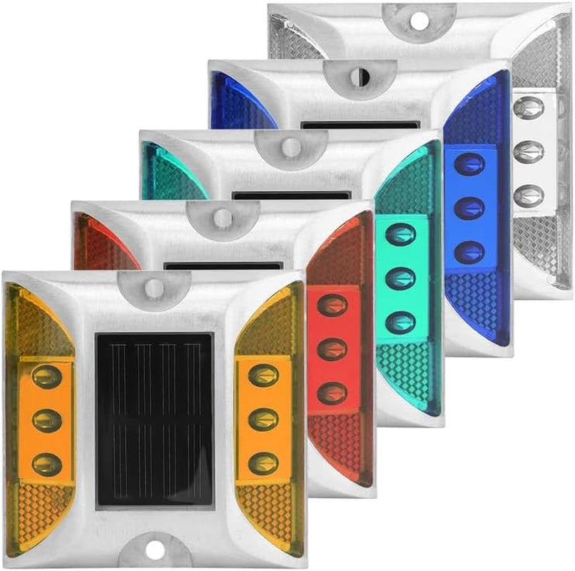 Solar Driveway Lights, Solar Power Ground Marker Lights,Waterproof Outdoor Driveway Road Highway Spike Lamp, Solar Deck Lights,Outdoor Dock Marine Lights,Patio,Pathway,Garden Yard (White, 1 Pack)