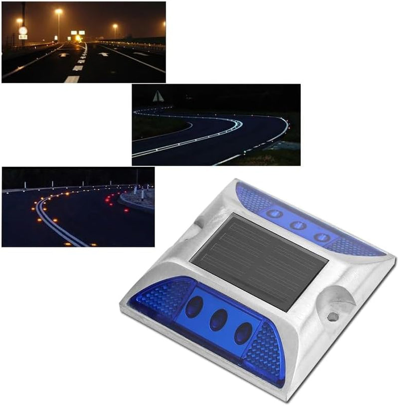 Solar Driveway Lights, Solar Power Ground Marker Lights,Waterproof Outdoor Driveway Road Highway Spike Lamp, Solar Deck Lights,Outdoor Dock Marine Lights,Patio,Pathway,Garden Yard (White, 1 Pack)